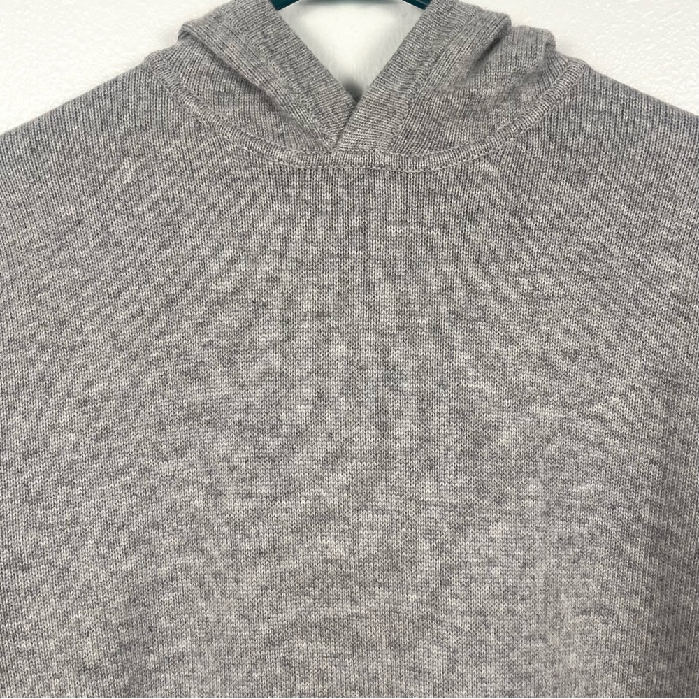 Naadam Wool & Cashmere Heather Gray Hooded Sweater Tunic Sweatshirt Dress Small - Picture 3 of 7